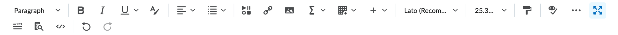 Screenshot of Microsoft Word toolbar