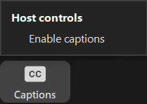 Zoom captions menu open showing Enable captions option