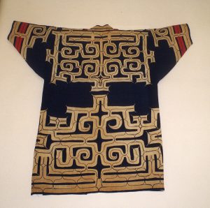 Embroidered Ainu ceremonial robe