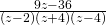 \frac{9z-36}{\left(z-2\right)\left(z+4\right)\left(z-4\right)}