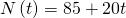 N\left(t\right)=85+20t