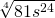 \sqrt[4]{81{s}^{24}}