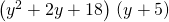 \left({y}^{2}+2y+18\right)÷\left(y+5\right)