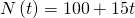 N\left(t\right)=100+15t