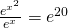 \frac{{e}^{{x}^{2}}}{{e}^{x}}={e}^{20}