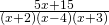 \frac{5x+15}{\left(x+2\right)\left(x-4\right)\left(x+3\right)}