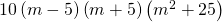 10\left(m-5\right)\left(m+5\right)\left({m}^{2}+25\right)