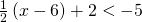 \frac{1}{2}\left(x-6\right)+2<-5