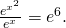 \frac{{e}^{{x}^{2}}}{{e}^{x}}={e}^{6}.