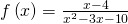 f\left(x\right)=\frac{x-4}{{x}^{2}-3x-10}