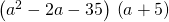 \left({a}^{2}-2a-35\right)÷\left(a+5\right)