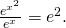 \frac{{e}^{{x}^{2}}}{{e}^{x}}={e}^{2}.