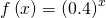 f\left(x\right)={\left(0.4\right)}^{x}