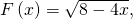 F\left(x\right)=\sqrt{8-4x},