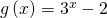 g\left(x\right)={3}^{x}-2