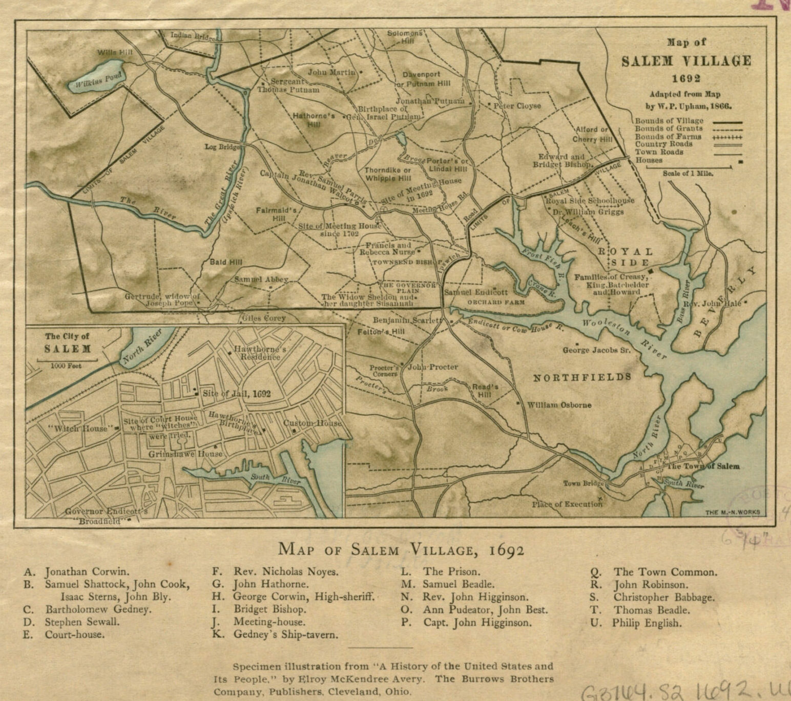 Map of Salem Village 1692.