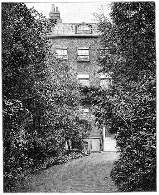 "Ruskin's Home at Herne Hill," by M. S. Ulrich. Scanned image and text by George P. Landow. (The Victorian Web)