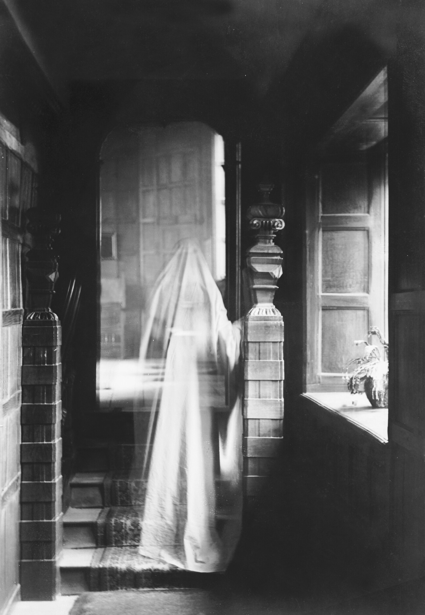 Image of ghost, produced by double exposure in 1899.