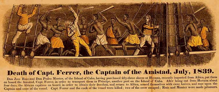 Color Engraving and Frontispiece from John Warner Barber (1840). A History of the Amistad Captives.