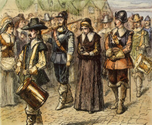 The Quaker "Mary Dyer led to execution on Boston Common, 1 June 1660."