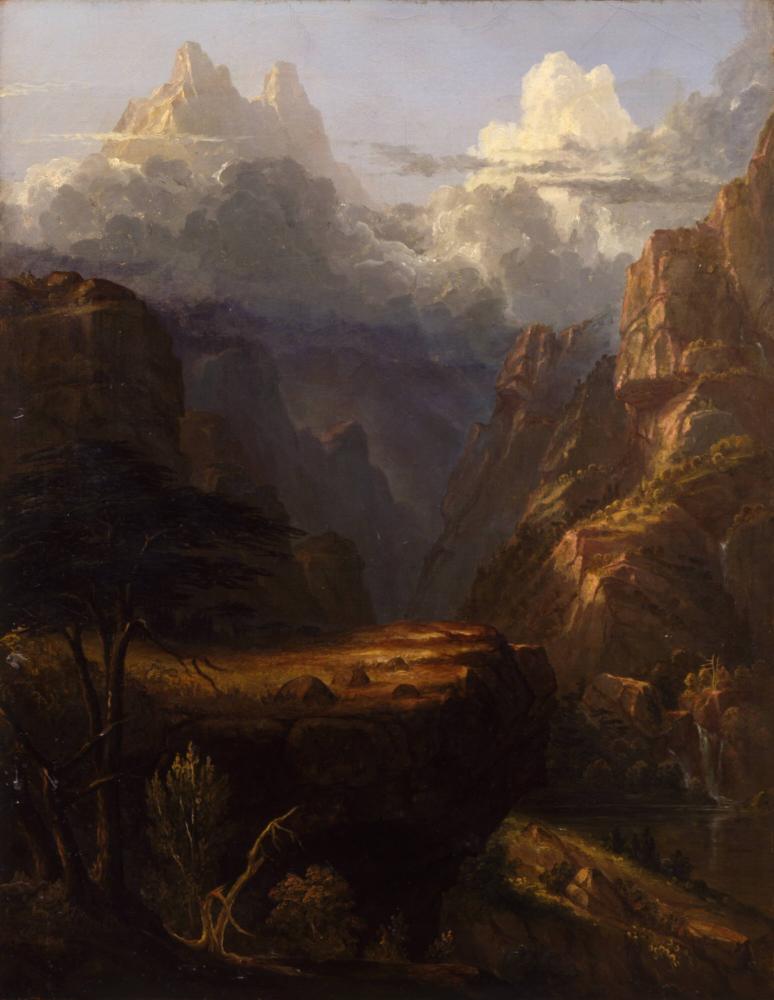 "Mountain Scenery" painting by Thomas Cole.