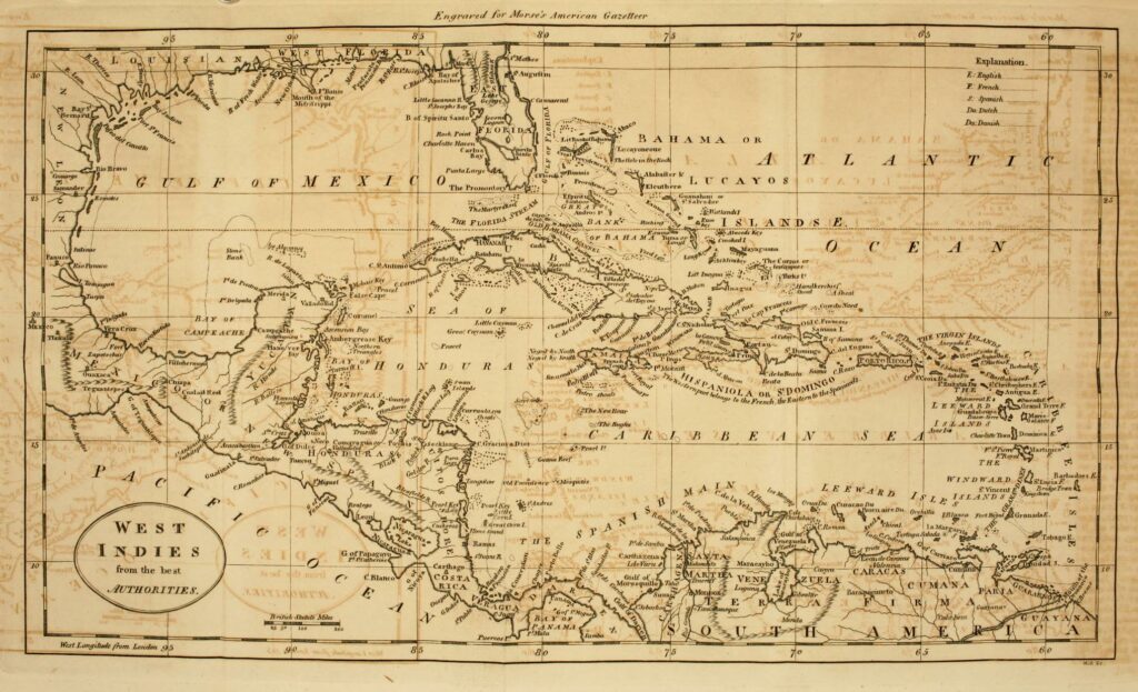 1797 Map of the West Indies.