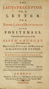 n upon politeness." 1743, by "a Gentlemen of Cambridge."