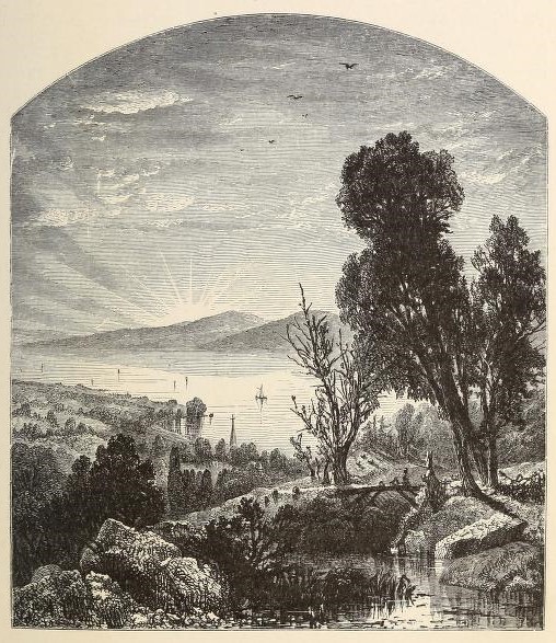 Illustration of Tappan Zee, Page 33 of the 1875 collection "The Legend of Sleepy Hollow, and The Spectre Bridegroom."