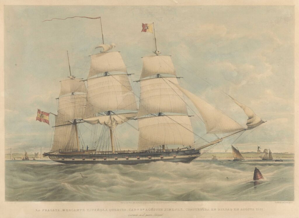Image of an 1841 Spanish Merchant Ship.