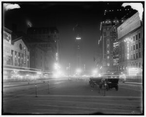 Times Square at night, New York, N.Y.