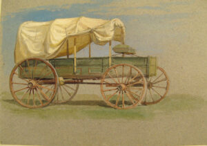 A Covered Wagon; Samuel Colman (American, 1832 - 1920)