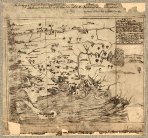 A map of New-England, being the first that ever was here cut, and done by the best pattern that could be had, which being in some places defective, it made the other less exact: Yet doth it sufficiently show the situation of the country & conveniently well the distances of places. 1677