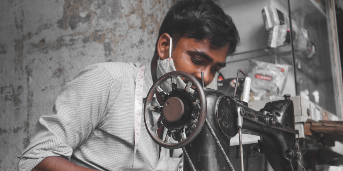 Tradesperson assessing their workspace and business environment