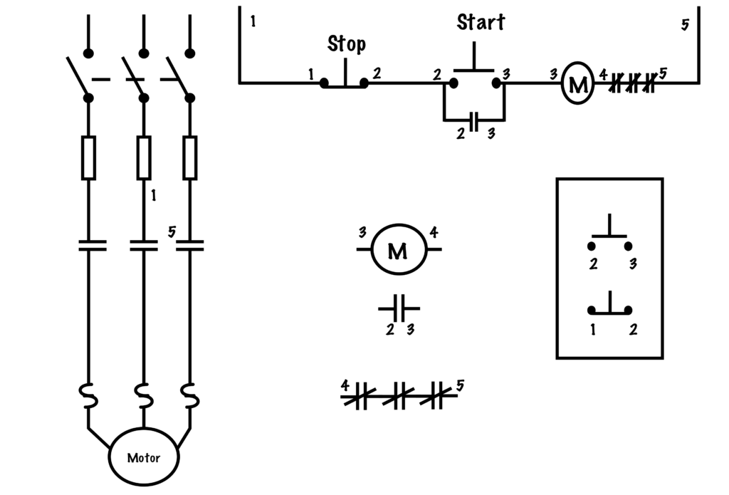 Three-Wire Circuit With Pilot Lights – Basic Motor Control