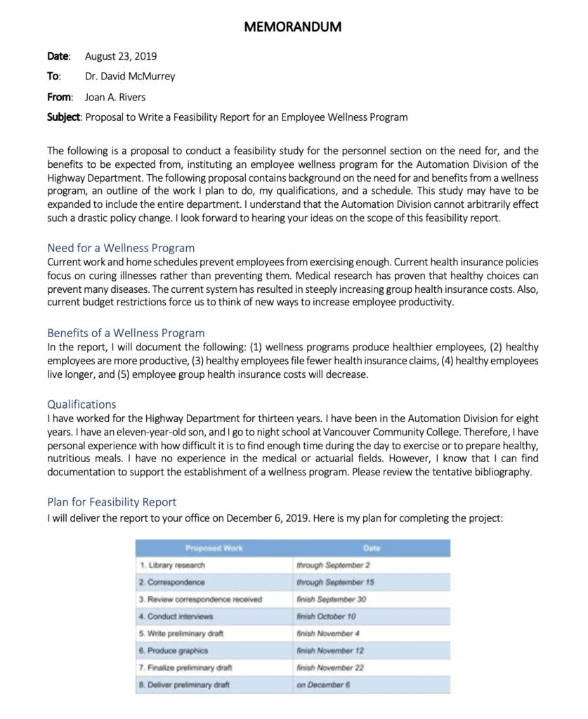 internal business proposal format