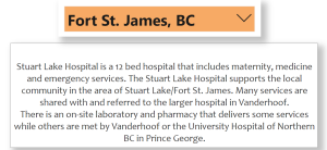 Description of Fort St. James healthcare services