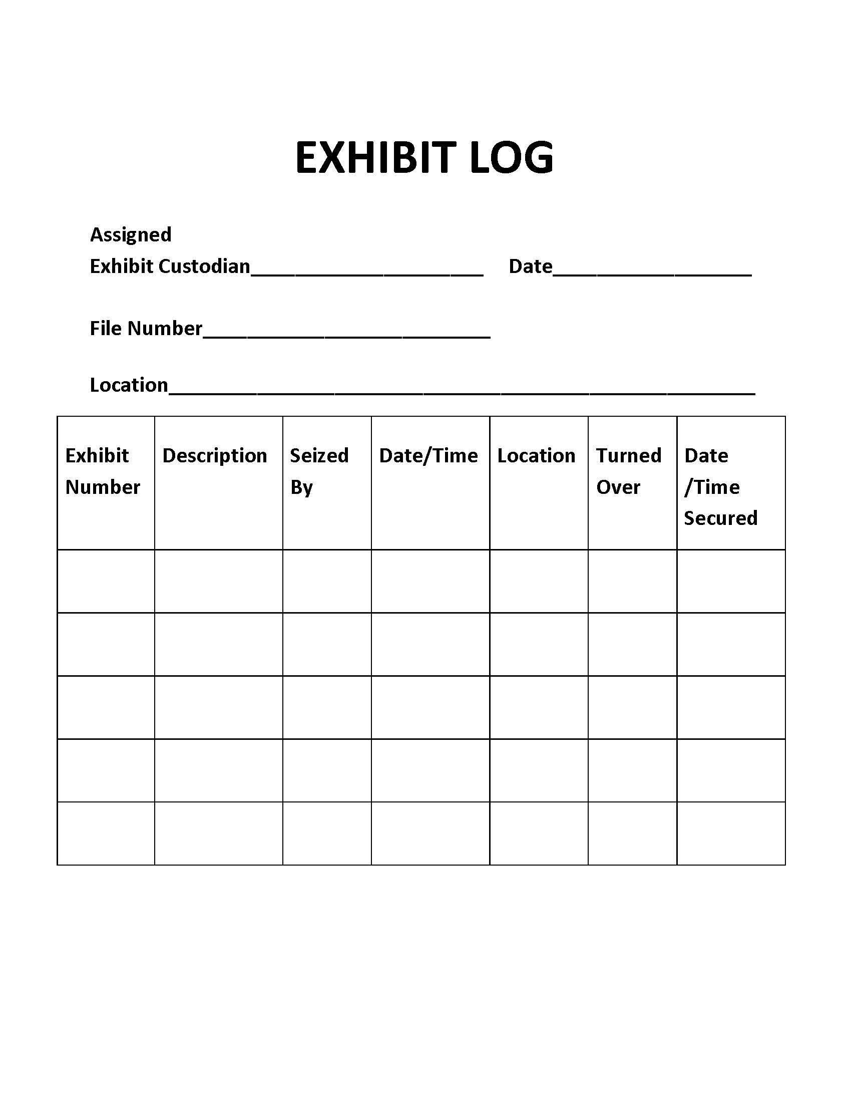 √ Template For Trial Exhibit Sample California witness list