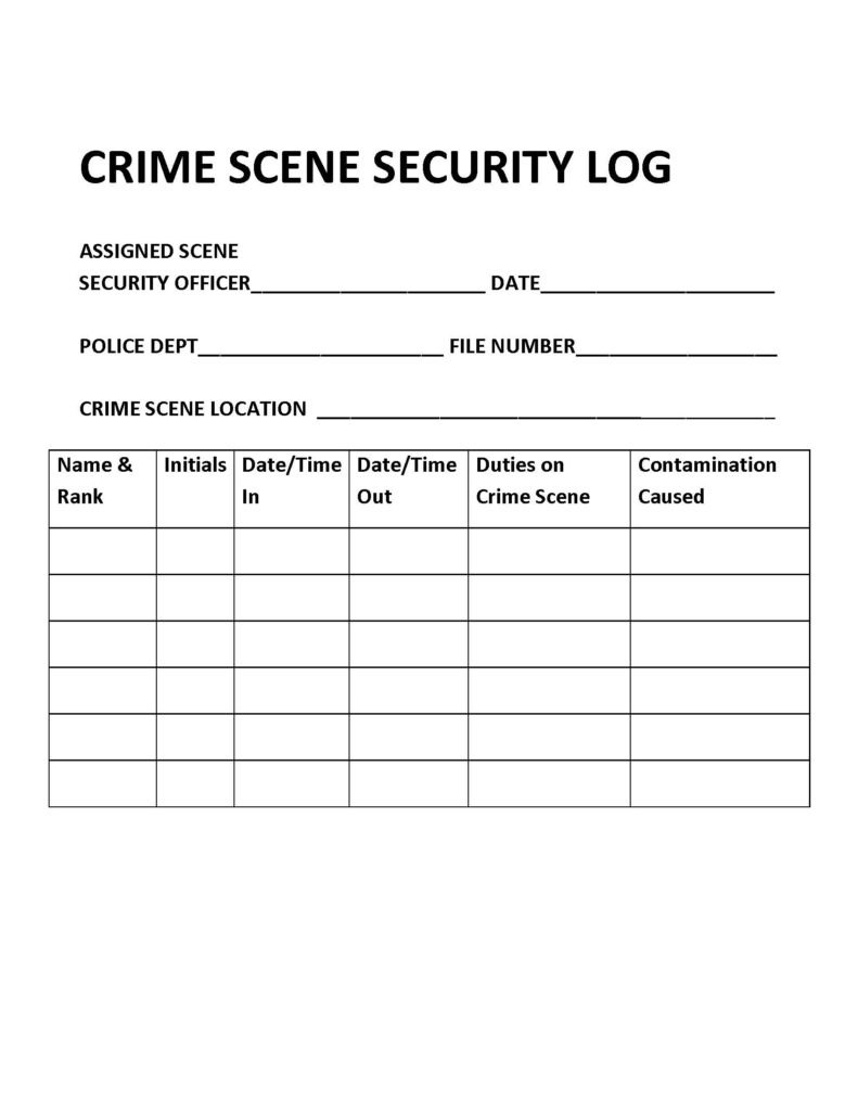 Crime Scene Security Log