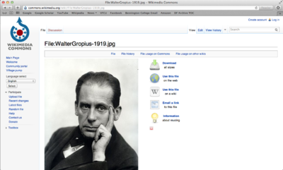 Wikimedia search return page