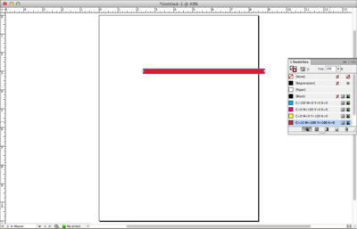 Screen capture showing a line set to a weight of 20 points and color set using the red color swatch.