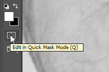 Screen capture of Quick Mask button in the Adobe® Photoshop® Tools panel.