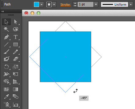 Example of using the Rotate tool