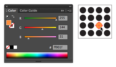 The color panel and example of creating a focal point