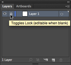 Locking layers using the Toggles Lock on the Layers Panel.