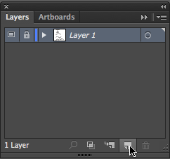 Using the layer panel to create a new layer