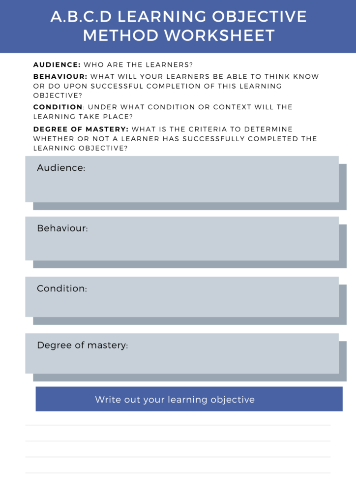 PDF of Learning objectives