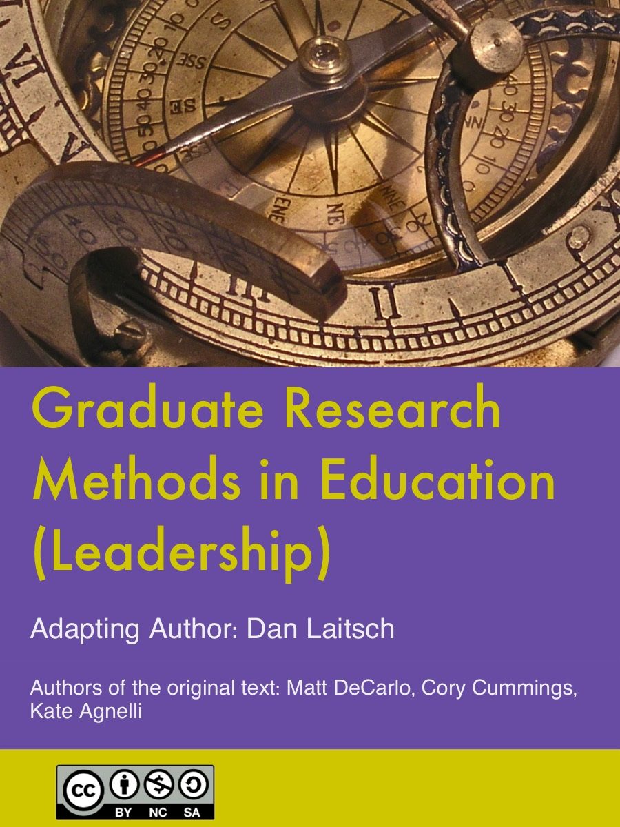 Cover image for Graduate research methods in Education (Leadership)