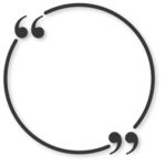 Image of a circle and quotation marks