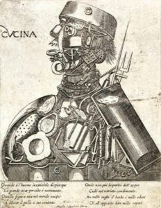 Old picture of half human and half machine done in 1569