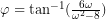 \varphi=\tan^{-1}(\frac{6\omega}{\omega^{2}-8})